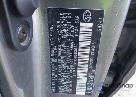 2005 Toyota Camry Xle from USA, damaged, VIN 4T1BE32K95U503659